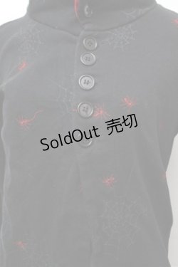 画像2: h.ANARCHY / 蜘蛛の巣プリントハイネックカーディガン  黒ｘ赤 S-26-01-31-046-HN-TO-HR-ZS