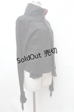 画像3: h.ANARCHY / 蜘蛛の巣プリントハイネックカーディガン  黒ｘ赤 S-26-01-31-046-HN-TO-HR-ZS