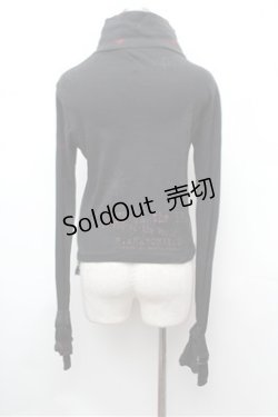 画像4: h.ANARCHY / 蜘蛛の巣プリントハイネックカーディガン  黒ｘ赤 S-26-01-31-046-HN-TO-HR-ZS