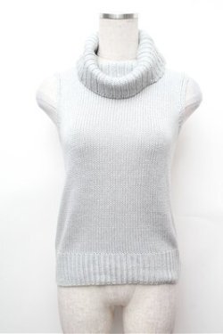 画像1: INGEBORG / ノースリーブタートルニット  グレー S-26-01-31-047-LO-TO-HR-ZS