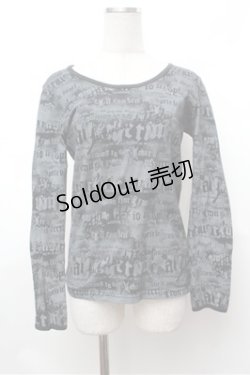 画像1: ALGONQUINS / 総柄カットソー  黒ｘグレー S-26-01-31-048-AL-TO-HR-ZS