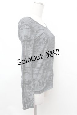 画像2: ALGONQUINS / 総柄カットソー  黒ｘグレー S-26-01-31-048-AL-TO-HR-ZS