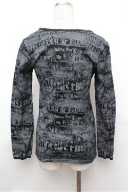 画像3: ALGONQUINS / 総柄カットソー  黒ｘグレー S-26-01-31-048-AL-TO-HR-ZS