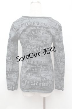 画像3: ALGONQUINS / 総柄カットソー  黒ｘグレー S-26-01-31-048-AL-TO-HR-ZS