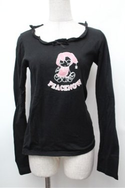画像1: PEACE NOW / プリントカットソー  黒 S-26-01-31-050-PU-TO-HR-ZS
