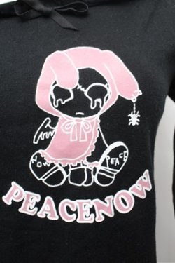 画像2: PEACE NOW / プリントカットソー  黒 S-26-01-31-050-PU-TO-HR-ZS