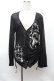 画像1: PEACE NOW / クロスプリント透かしカーディガン  黒 S-26-01-31-051-PU-TO-HR-ZS (1)