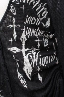 画像2: PEACE NOW / クロスプリント透かしカーディガン  黒 S-26-01-31-051-PU-TO-HR-ZS