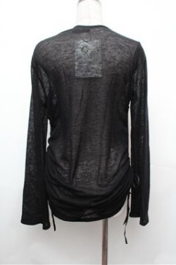 画像4: PEACE NOW / クロスプリント透かしカーディガン  黒 S-26-01-31-051-PU-TO-HR-ZS