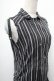 画像3: ALGONQUINS / ストライプノースリーブZIPワンピース  黒ｘ白 S-26-01-31-1031-AL-OP-HR-ZS (3)