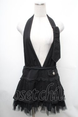 画像1: ALGONQUINS / 2Wayホルター付スカート  黒 S-26-01-31-1032-AL-SK-HR-ZS