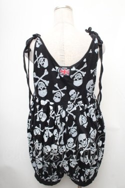 画像2: SUPER LOVERS / スカルプリントオーバーオール  黒ｘ白 S-26-01-31-1033-PU-OP-HR-ZS