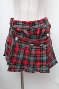 ALGONQUINS / チェック柄キュロット  赤ｘグレー S-26-01-31-1037-AL-PA-HR-ZS
