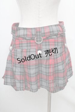 画像2: ALGONQUINS / チェック柄キュロット  赤ｘグレー S-26-01-31-1037-AL-PA-HR-ZS