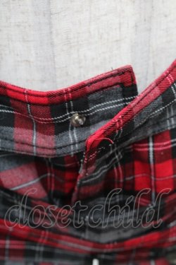 画像3: ALGONQUINS / チェック柄キュロット  赤ｘグレー S-26-01-31-1037-AL-PA-HR-ZS