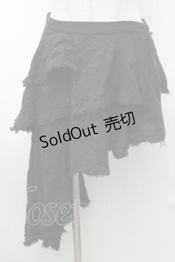 画像1: SEXY DYNAMITE LONDON / ガーゼイレヘムスカート  黒 S-26-01-31-1038-PU-SK-HR-ZS