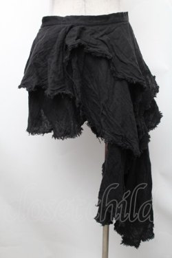 画像2: SEXY DYNAMITE LONDON / ガーゼイレヘムスカート  黒 S-26-01-31-1038-PU-SK-HR-ZS