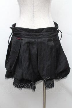 画像2: Ozz oneste / ストライプ裾チュールスカート  黒 S-26-01-31-1042-OO-SK-HR-ZS