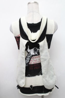 画像2: MAD / うさみみボーダーノースリーブニット  黒ｘ白 S-26-01-31-1004-PU-TO-HR-ZS