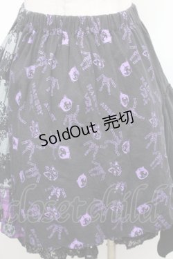 画像5: HANGRY&ANGRY / キャラクター切替チェックイレヘムスカート  黒ｘ紫 S-26-01-31-1045-HN-SK-HR-ZS