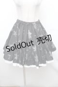 FRILL / 裾レイヤードプリントスカート  黒ｘ白 S-26-01-31-1046-HN-SK-HR-ZS