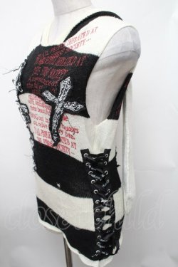 画像3: MAD / うさみみボーダーノースリーブニット  黒ｘ白 S-26-01-31-1004-PU-TO-HR-ZS