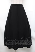 INGEBORG / 無地ロングフレアスカート  黒 S-26-01-31-1052-LO-SK-HR-ZS
