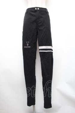 画像1: KMK(KINGLY MASK)  / サイドラインフィットスキニーパンツ  黒 S-26-01-31-1054-PU-PA-AS-ZS