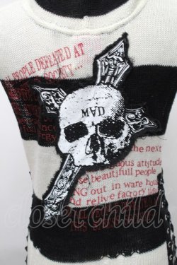 画像5: MAD / うさみみボーダーノースリーブニット  黒ｘ白 S-26-01-31-1004-PU-TO-HR-ZS