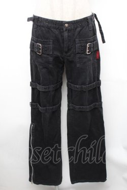 画像1: TRIPP NYC / ジップアップパンツ 7 黒 S-26-01-31-1056-PU-PA-HR-ZS