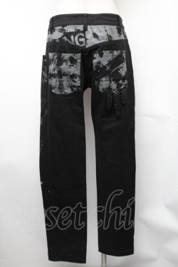 画像2: HANGRY&ANGRY / キャラクタープリントスキニーパンツ  黒 S-26-01-31-1057-HN-PA-HR-ZS