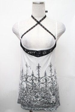 画像1: ALGONQUINS / プリントホルターキャミソール  黒ｘ白 S-26-01-31-1005-AL-TO-HR-ZS