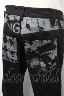 画像4: HANGRY&ANGRY / キャラクタープリントスキニーパンツ  黒 S-26-01-31-1057-HN-PA-HR-ZS