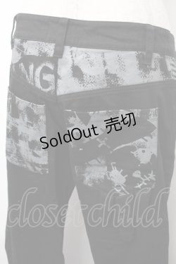 画像4: HANGRY&ANGRY / キャラクタープリントスキニーパンツ  黒 S-26-01-31-1057-HN-PA-HR-ZS