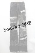 ALGONQUINS / ダメージ加工切替パンツ  黒 S-26-01-31-1058-AL-PA-HR-ZS