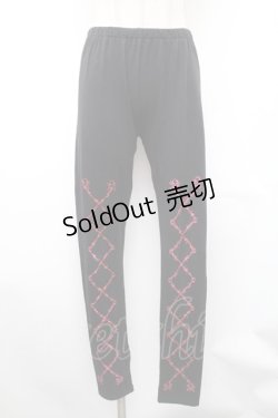 画像1: ALGONQUINS / プリントレギンスパンツ  黒 S-26-01-31-1059-AL-PA-HR-ZS