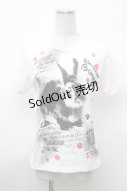 画像1: RNA / うさぎプリントTシャツ  白 S-26-01-31-1009-PU-TS-HR-ZS