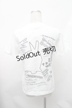 画像2: RNA / うさぎプリントTシャツ  白 S-26-01-31-1009-PU-TS-HR-ZS