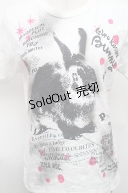 画像3: RNA / うさぎプリントTシャツ  白 S-26-01-31-1009-PU-TS-HR-ZS