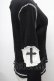 画像4: BPN / 胸元刺繍切替カットソー  黒ｘ白 S-26-01-31-1013-GO-TO-HR-ZS (4)