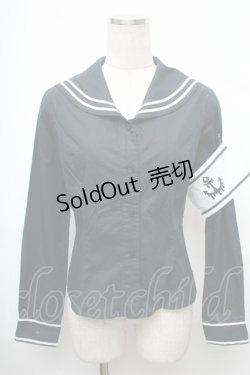画像1: MAM MAXICIMAM / セーラー海賊ブラウス  黒 S-26-01-31-1015-0-BL-HR-ZS