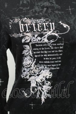 画像3: h.naoto Blood / プリント裾レースカットソー  黒 S-26-01-31-1017-HN-TO-HR-ZS