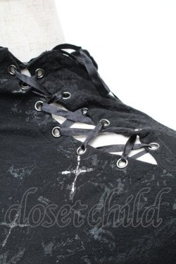 画像4: h.naoto Blood / プリント裾レースカットソー  黒 S-26-01-31-1017-HN-TO-HR-ZS