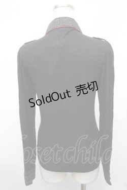 画像2: HANGRY&ANGRY / キャラクター刺繍カーディガン  黒ｘ赤 S-26-01-31-1018-HN-TO-HR-ZS