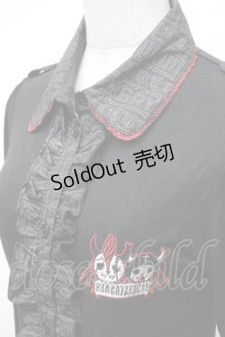 画像3: HANGRY&ANGRY / キャラクター刺繍カーディガン  黒ｘ赤 S-26-01-31-1018-HN-TO-HR-ZS