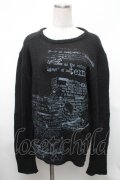 h.ANARCHY / スカルｘ英字プリントニット  黒 S-26-01-31-1019-HN-TO-HR-ZS