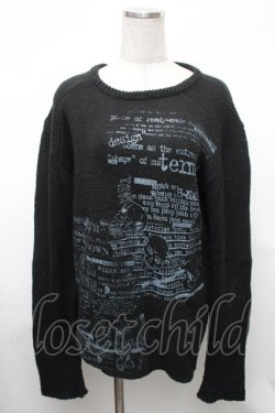 画像1: h.ANARCHY / スカルｘ英字プリントニット  黒 S-26-01-31-1019-HN-TO-HR-ZS
