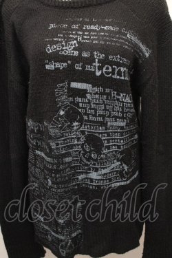 画像3: h.ANARCHY / スカルｘ英字プリントニット  黒 S-26-01-31-1019-HN-TO-HR-ZS