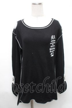 画像1: MAM MAXICIMAM / プリント長袖カットソー  黒 S-26-01-31-1021-0-TS-HR-ZS