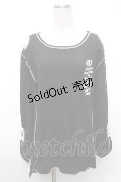 画像1: MAM MAXICIMAM / プリント長袖カットソー  黒 S-26-01-31-1021-0-TS-HR-ZS